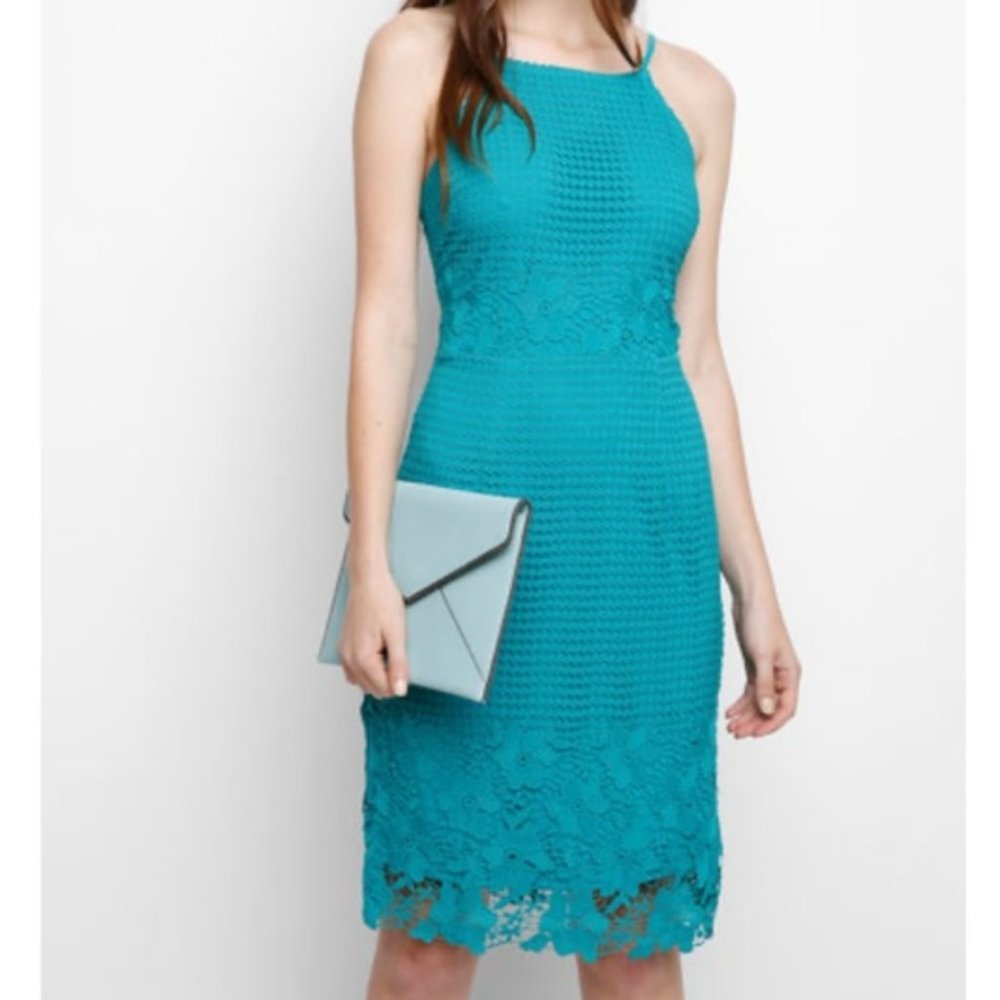 South Moon Under teal lace cocktail dress size S